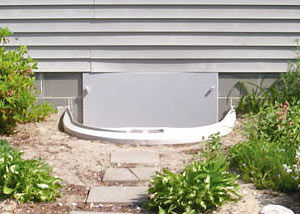 plastic crawl space access well installed in a Arlington crawl space