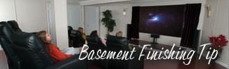a waterproofed basement that has been finished into a family room in Irving