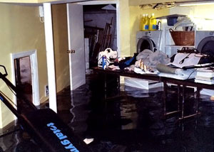 A laundry room flood in Richardson, with several feet of water flooded in.