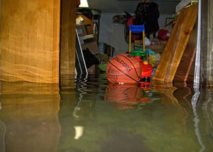 A flooded basement bedroom in Hurst