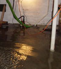 Several feet of floodwaters in a Frisco basement
