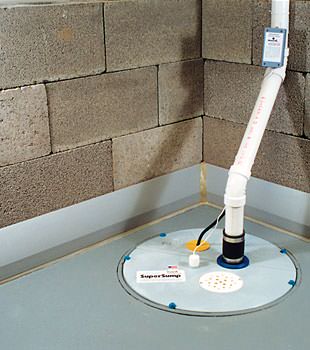 A baseboard basement drain pipe system installed in Lewisville