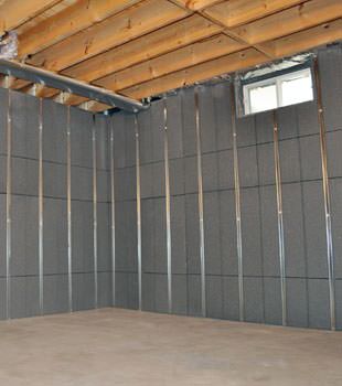 Installed basement wall panels installed in Carrollton